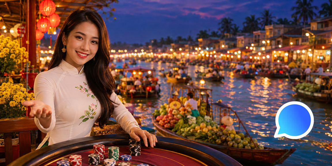 Cảnh bàn casino VIP tại Việt Nam với không khí sang trọng và ánh đèn lung linh